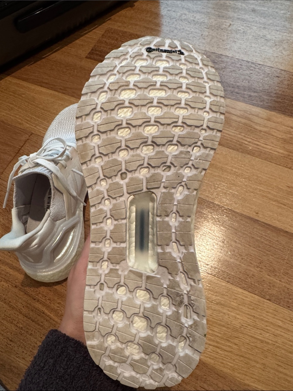 adidas ultraboost White Knit Lace-Up Running Shoes - Picture 4 of 6